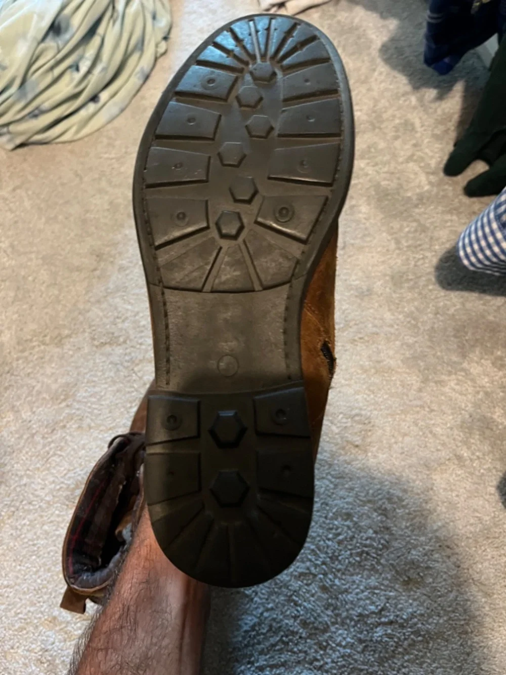 Brown leather boots